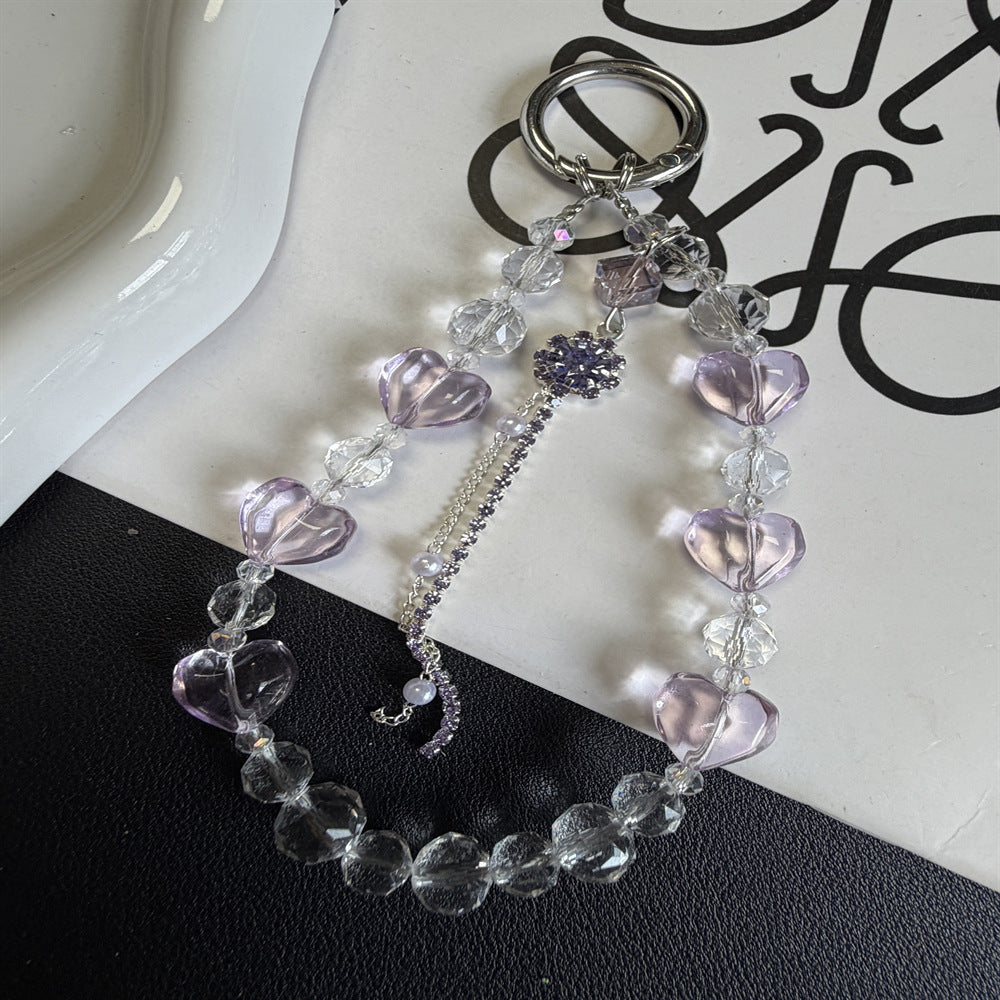 Heart-Shaped Beaded Keychain Kalsten