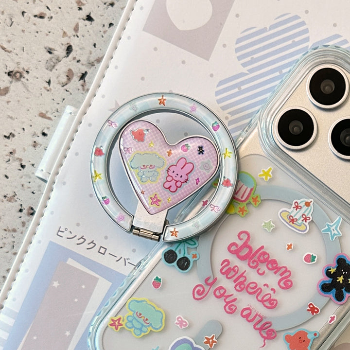 Heart-shaped Smartphone Finger Holder with Kawaii Design Kalsten
