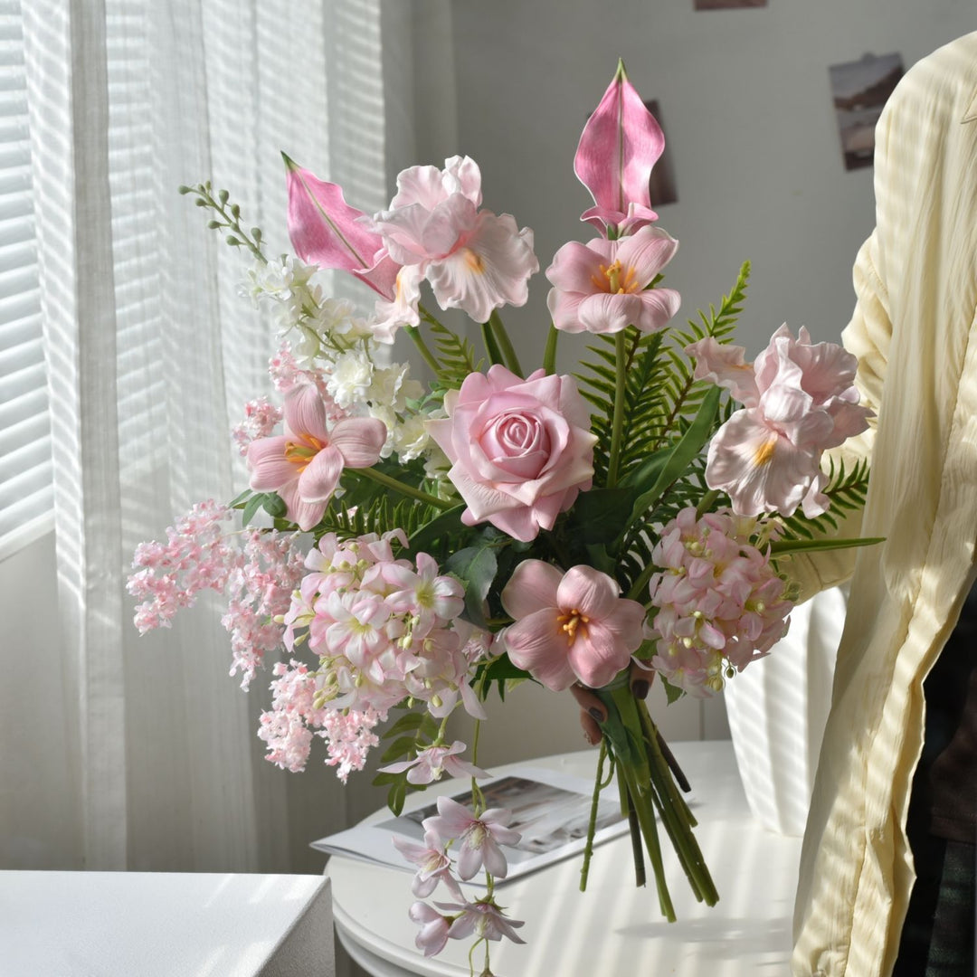Lifelike Artificial Floral Bouquet Arrangement