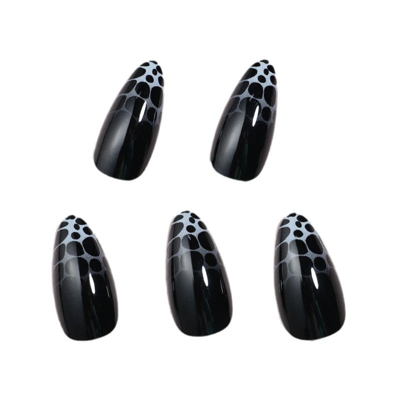 Artistic Press-On Nail Set with Geometric Design Kalsten