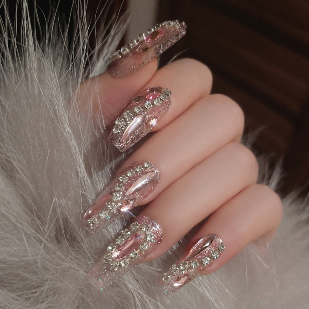 Ornate Butterfly-Inspired Acrylic Nail Extensions Kalsten
