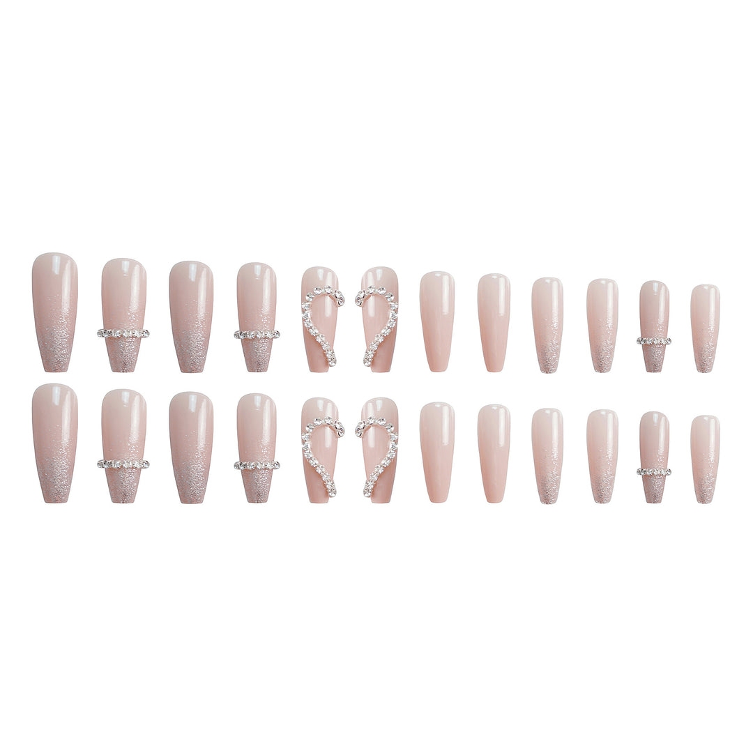 Rhinestone-Embellished Press-On Nail Art Set Kalsten 1790727345