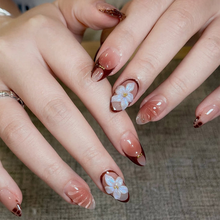 Elegant artificial nails with floral decor Kalsten