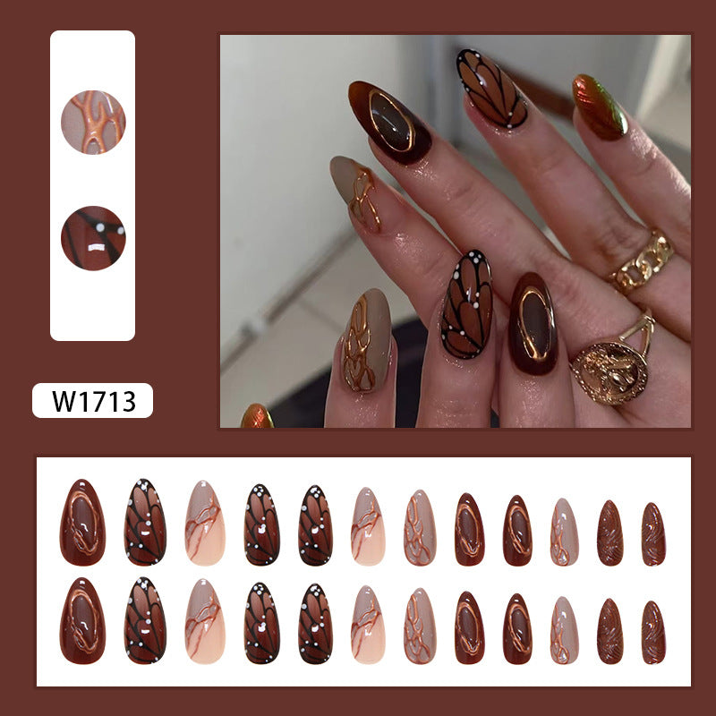 Artistic Nail Design Set with Abstract Patterns