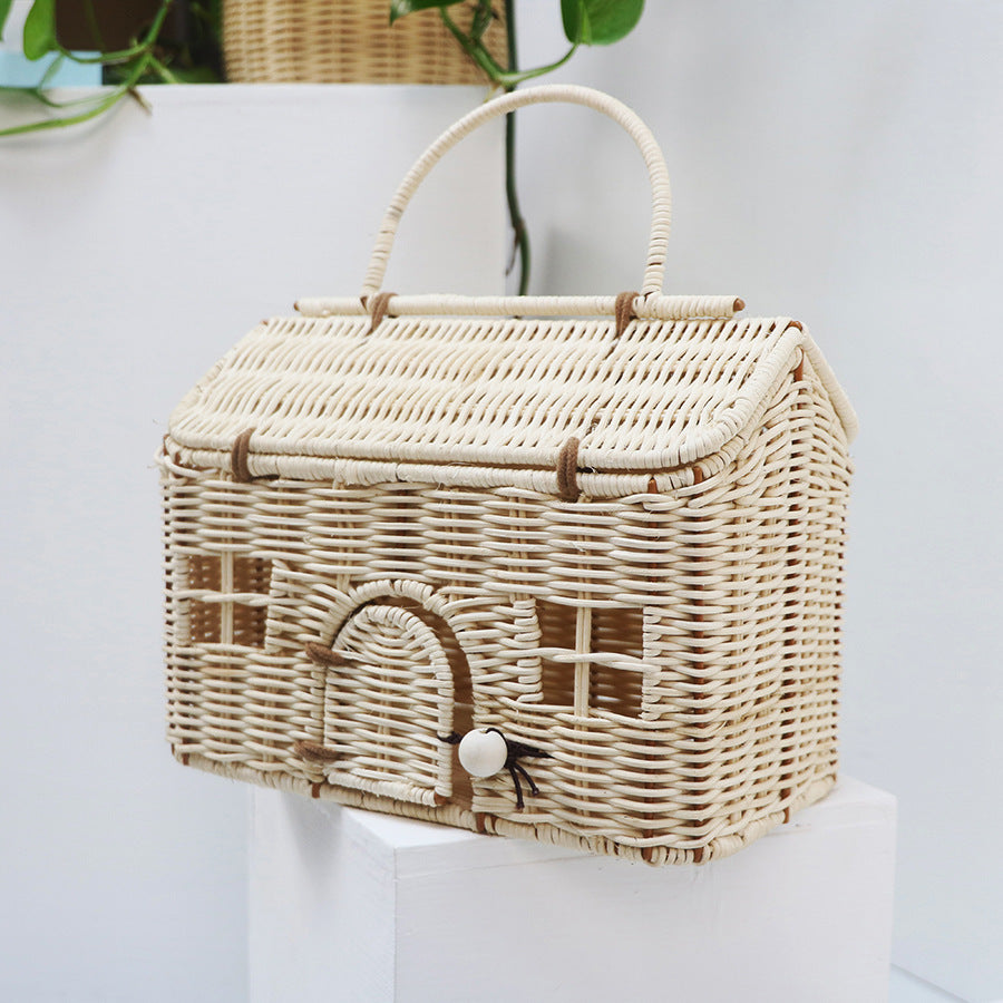 Handcrafted storage basket in the house design Kalsten