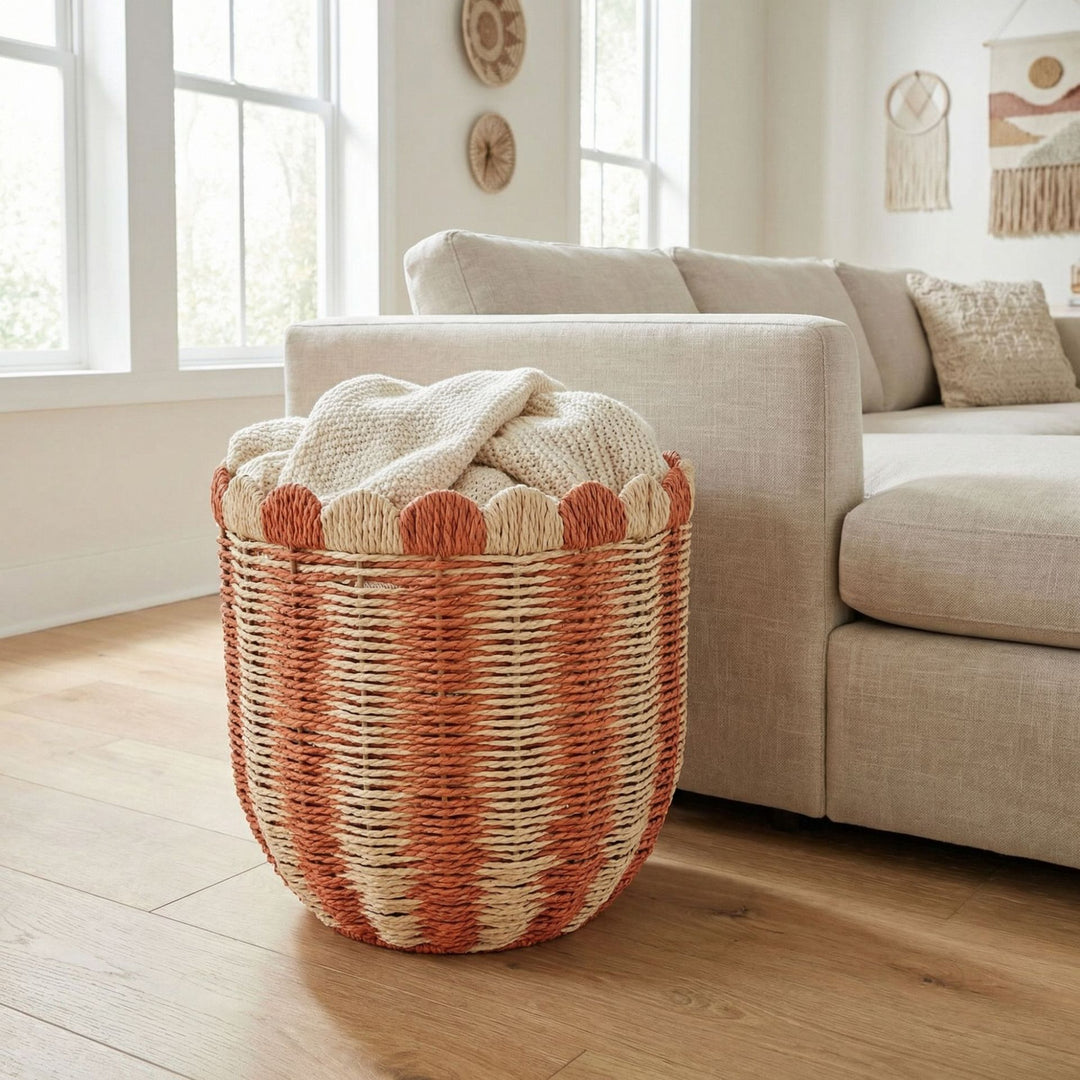 Decorative Scalloped Woven Storage Box Kalsten