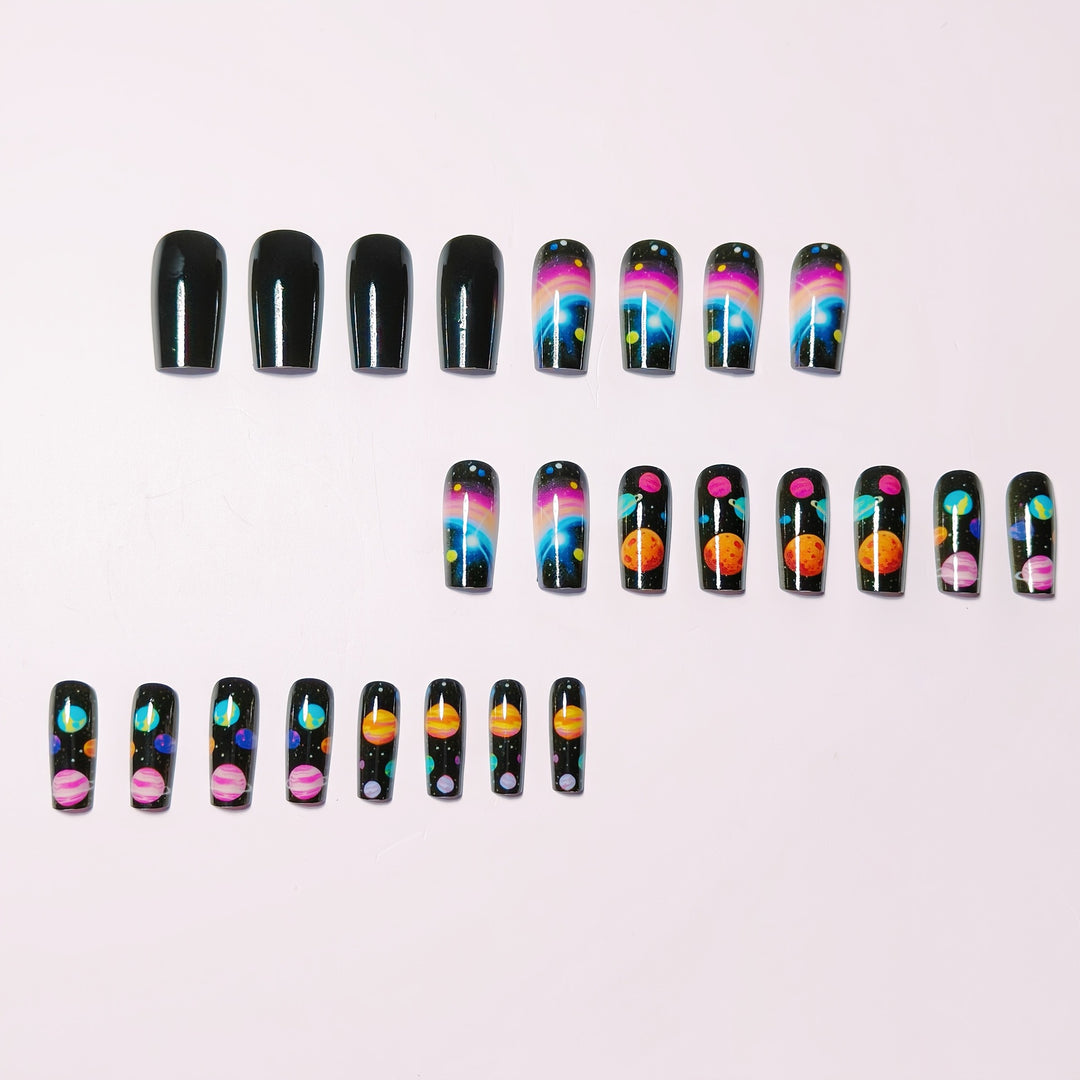Artificial nails with Galactic Planet design Kalsten