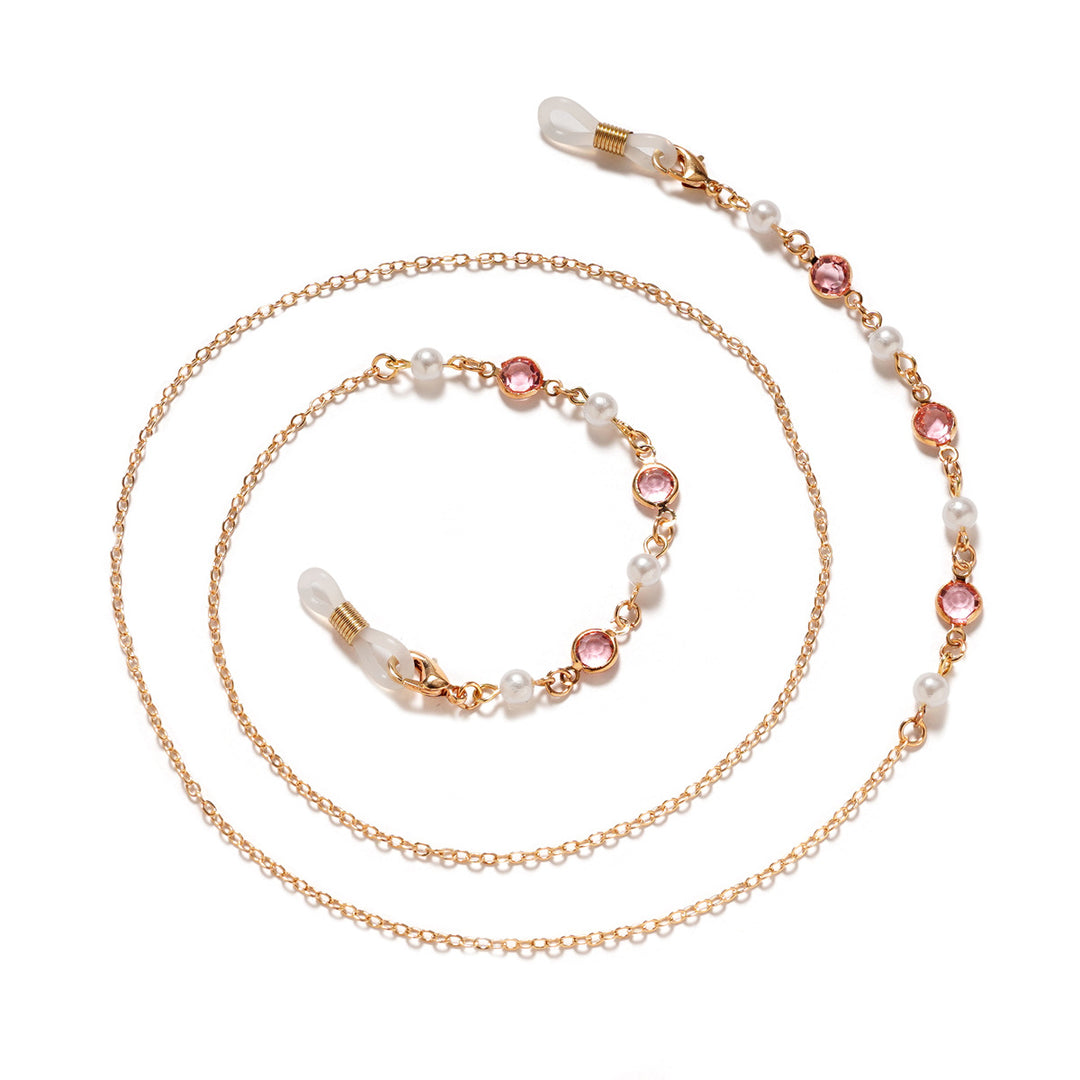 Premium Pearl and Amethyst Eyewear Chain Kalsten