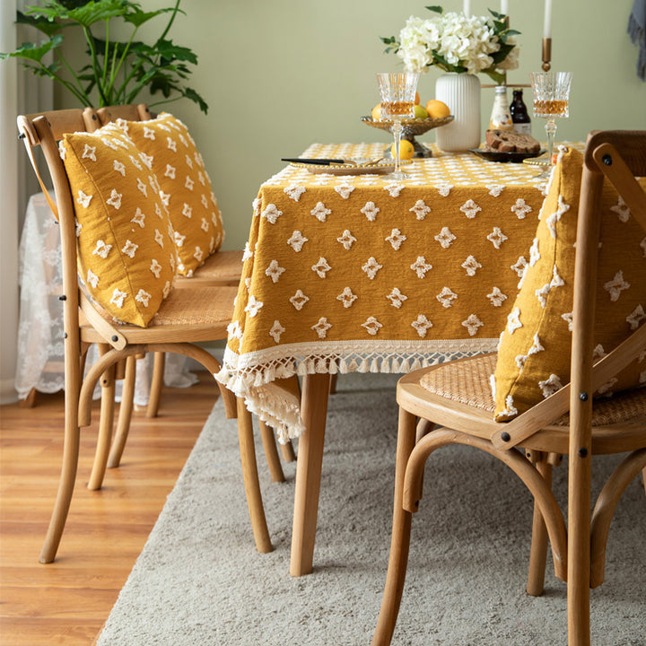Elegant Fringed Tablecloth for Home