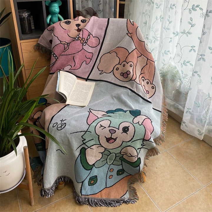 Playful Cat-Themed Throw Blanket