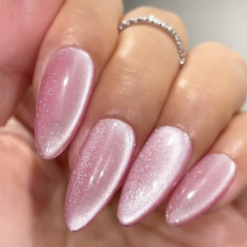 Sparkling Glittery Almond-Shaped Press-On Nails Kalsten