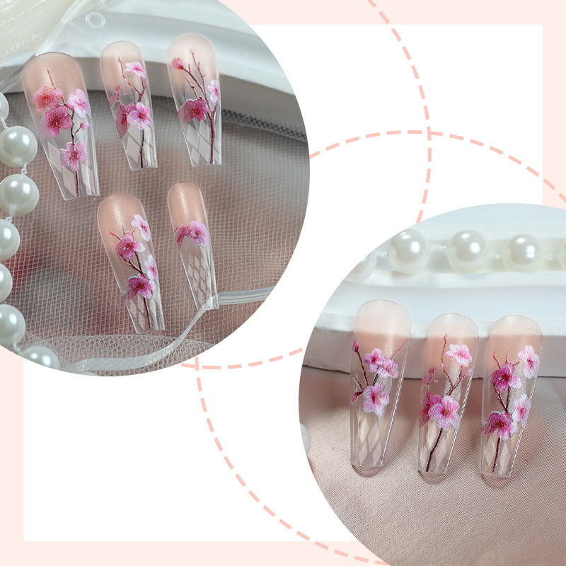 Floral-Designed Press-On Nails