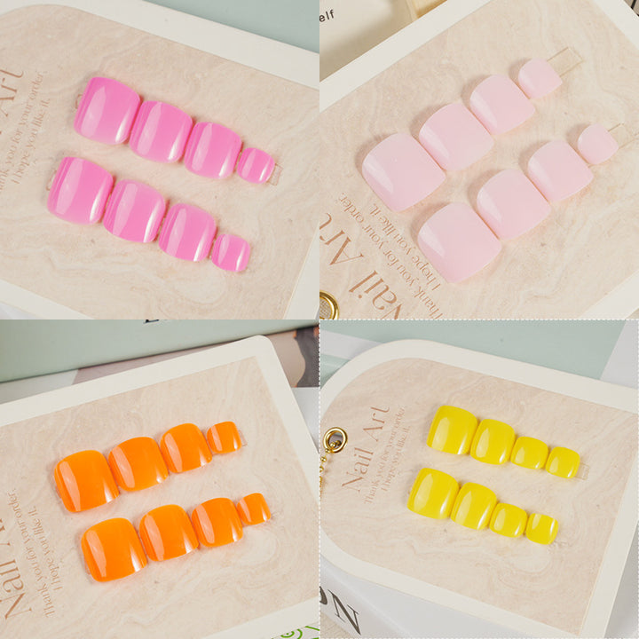 Glossy Square Press-On Toenail Set Kalsten