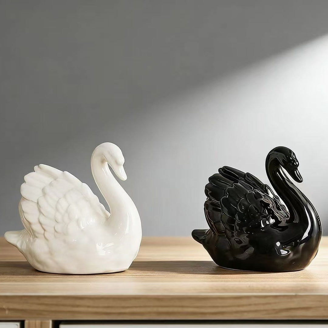 Elegant ceramic swan figure Kalsten