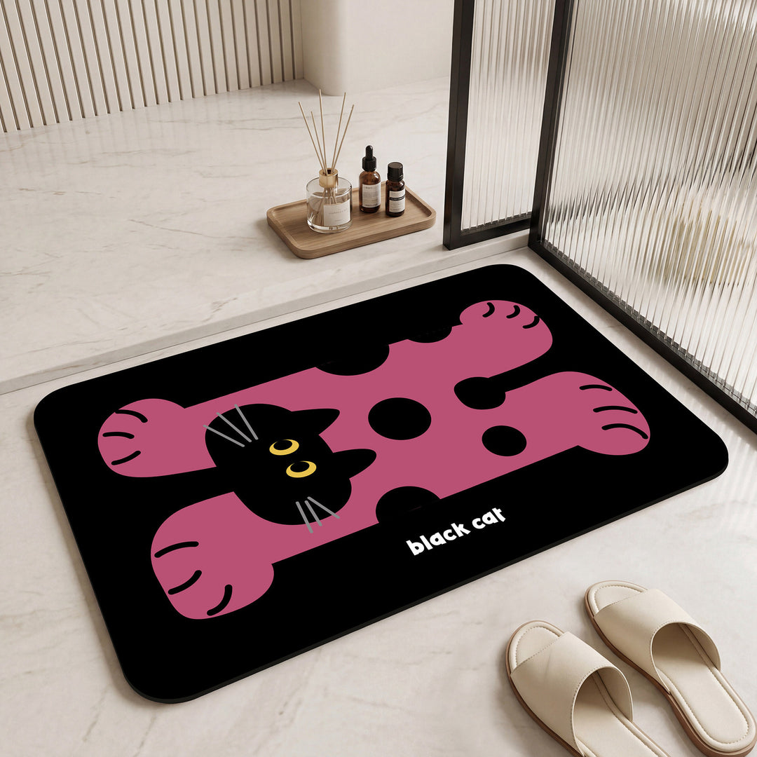 Playful Cat-Themed Indoor Mat