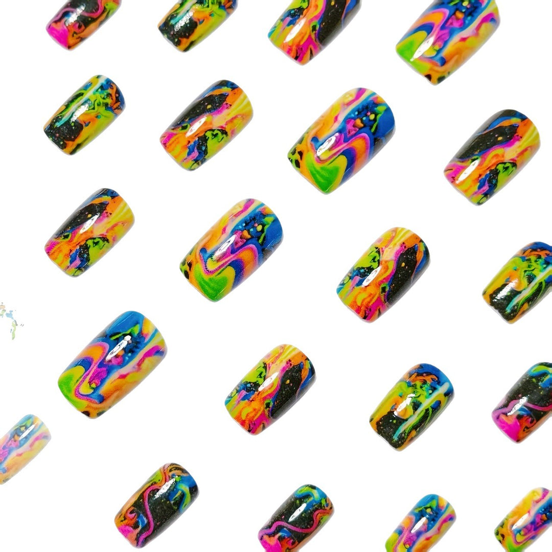 Artificial Nails In Dramatic Color Rush Kalsten