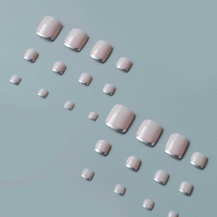 Stylish Metallic French Tip Pedicure Set
