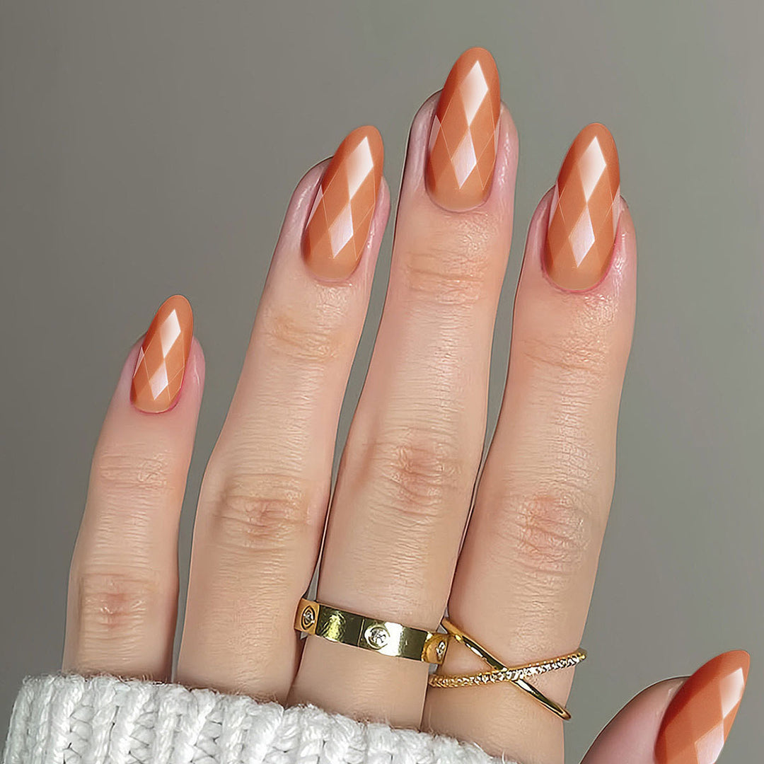 Premium Glossy Diamond-Shaped Press-On Nails Kalsten