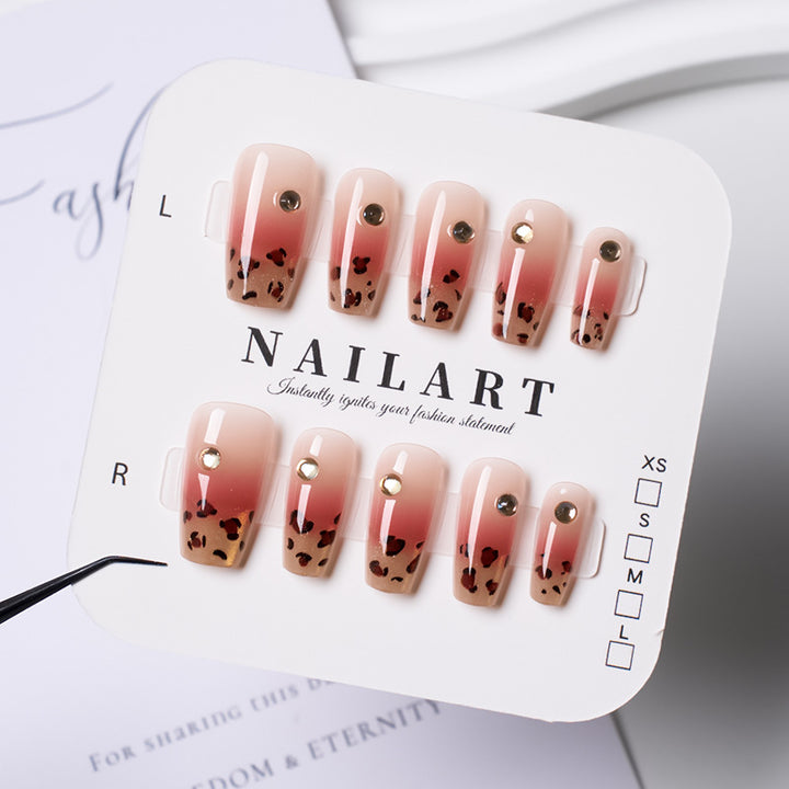 Artistic Ombre Leopard Print Press-On Nails Kalsten