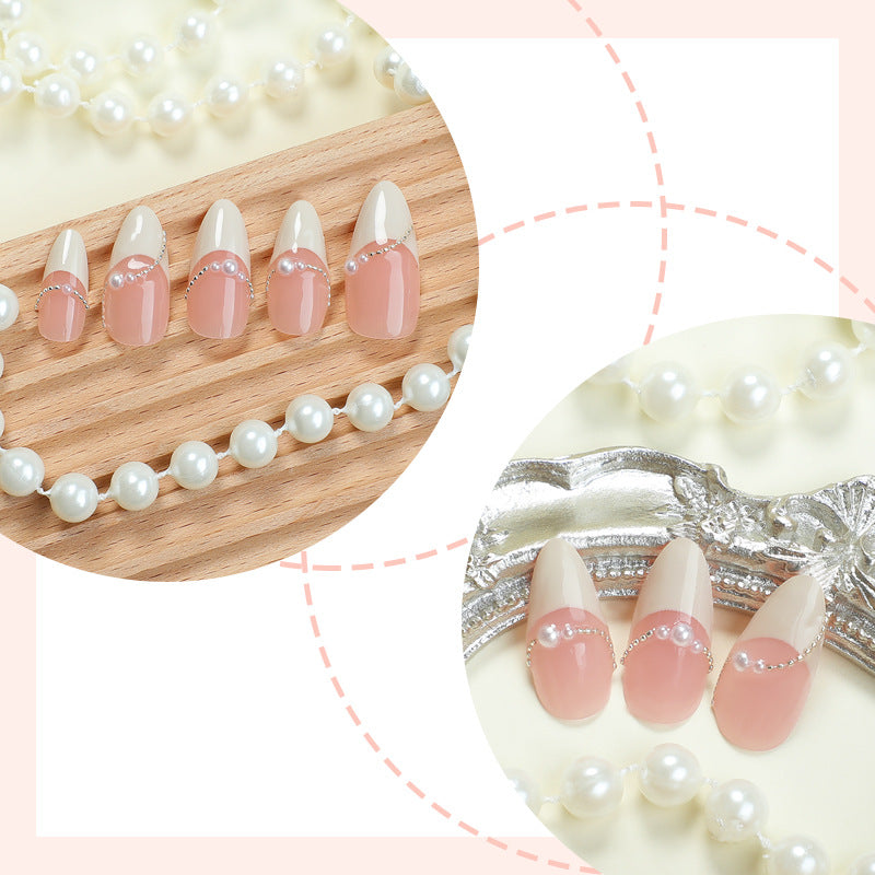 Elegant Ombre Press-On Nail Set with Pearl Accents Kalsten
