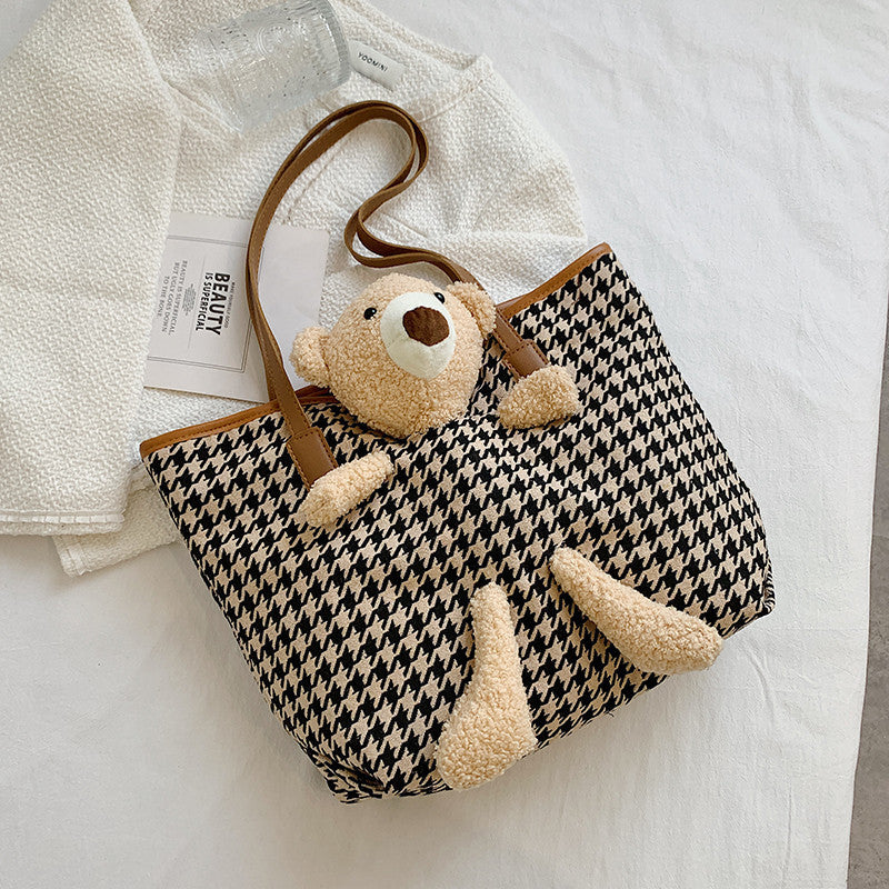 Fun Plush Bear Handle Tote Bag