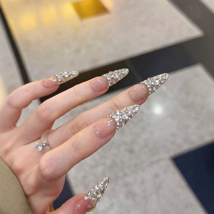 Rhinestone Stiletto Press-On Nail Set Kalsten