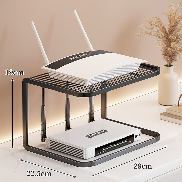 Ventilated Desktop Router and Modem Stand Organizer