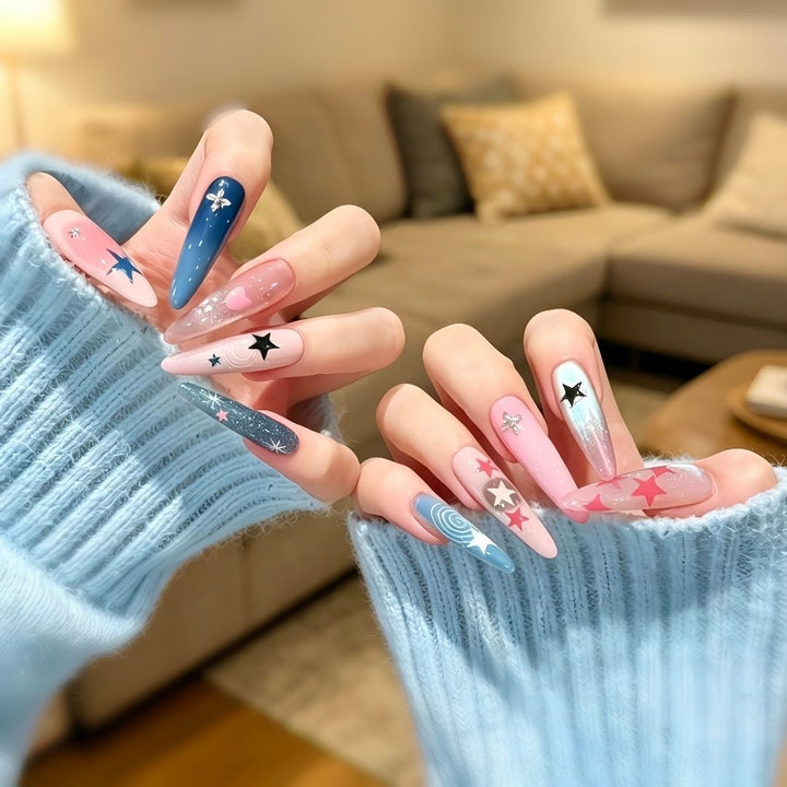 Artistic Long Stiletto Nail Enhancements Kalsten