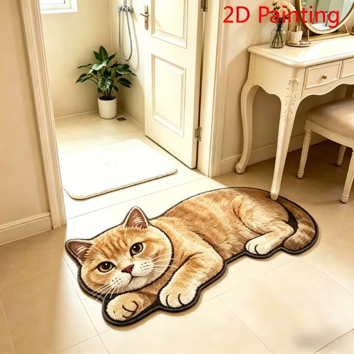 Realistic Lion Cub Shaped Floor Mat