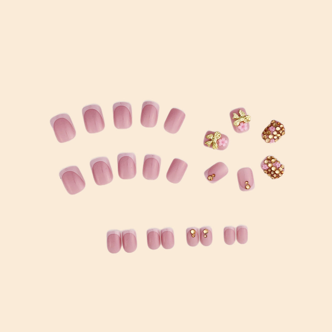 Glamorous Rhinestone and Floral Nail Art Kalsten