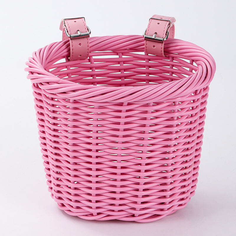 Unisex storage basket with elegant leather handles Kalsten