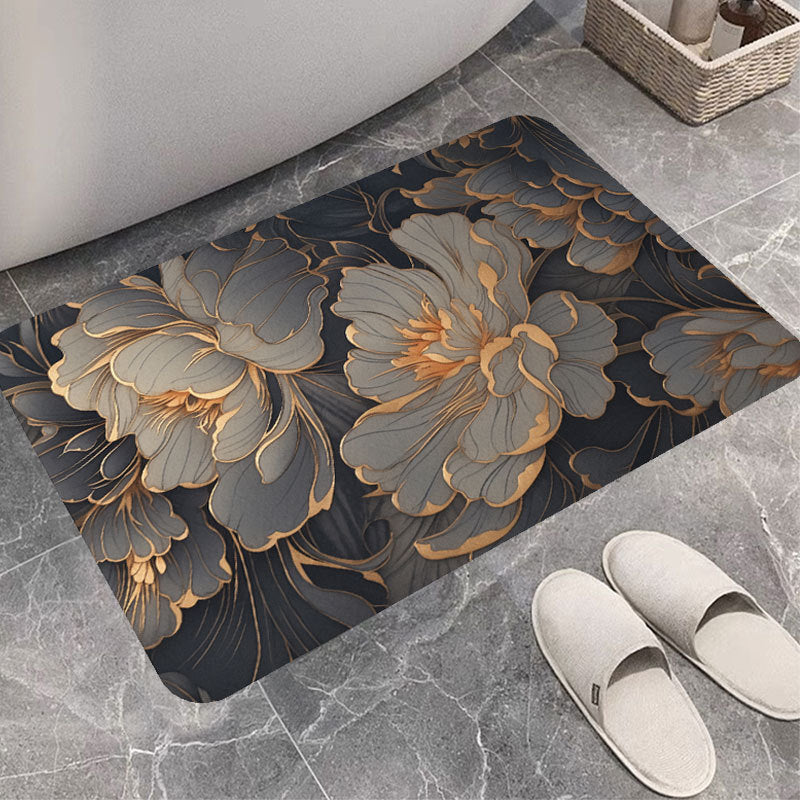 Floral Print Bath Mat Kalsten