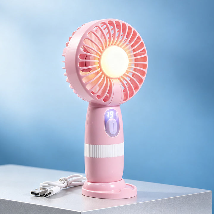 Women's Portable Hand Fan with LED Light Kalsten