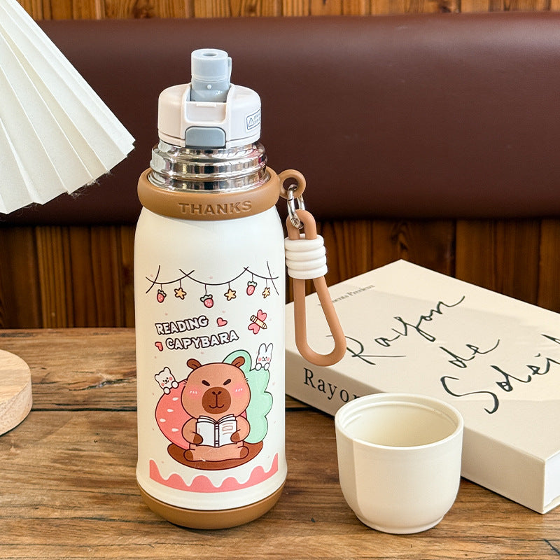 Women's insulated drinking bottle with animal design and practical carrying strap Kalsten