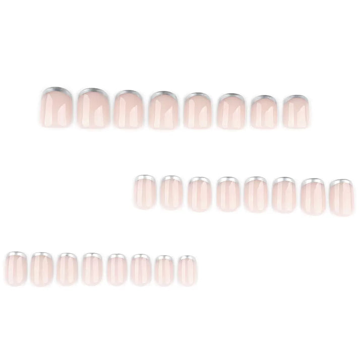 Acrylic Nail Set with Elegant French Design and Shiny Accents Kalsten