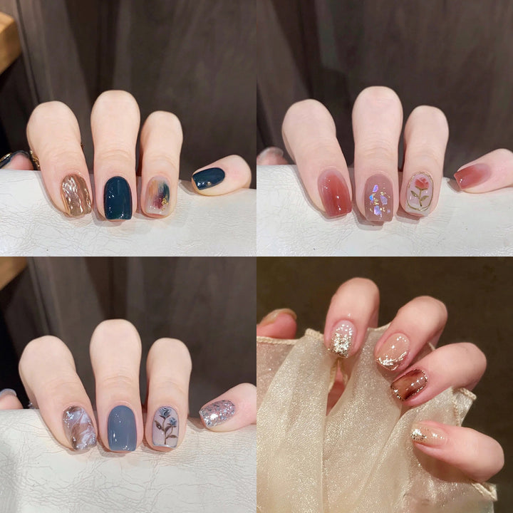 Artistic nail decoration with glitter details Kalsten