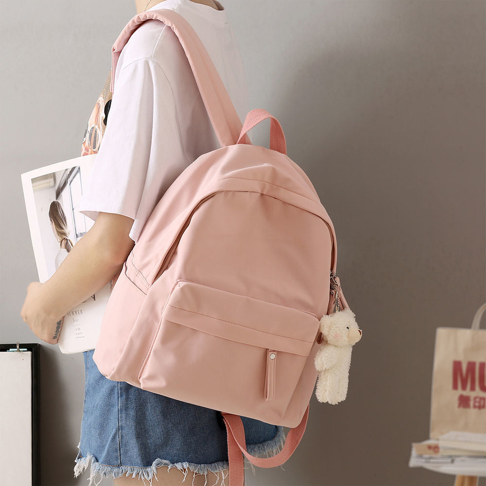 Casual Backpack with Plush Keychain Kalsten