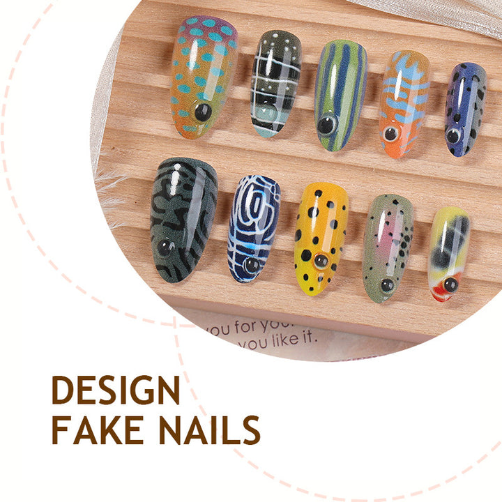 Artificial nail set with maritime fish design Kalsten