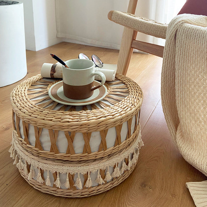 Handcrafted Pouf in Boho Style Kalsten