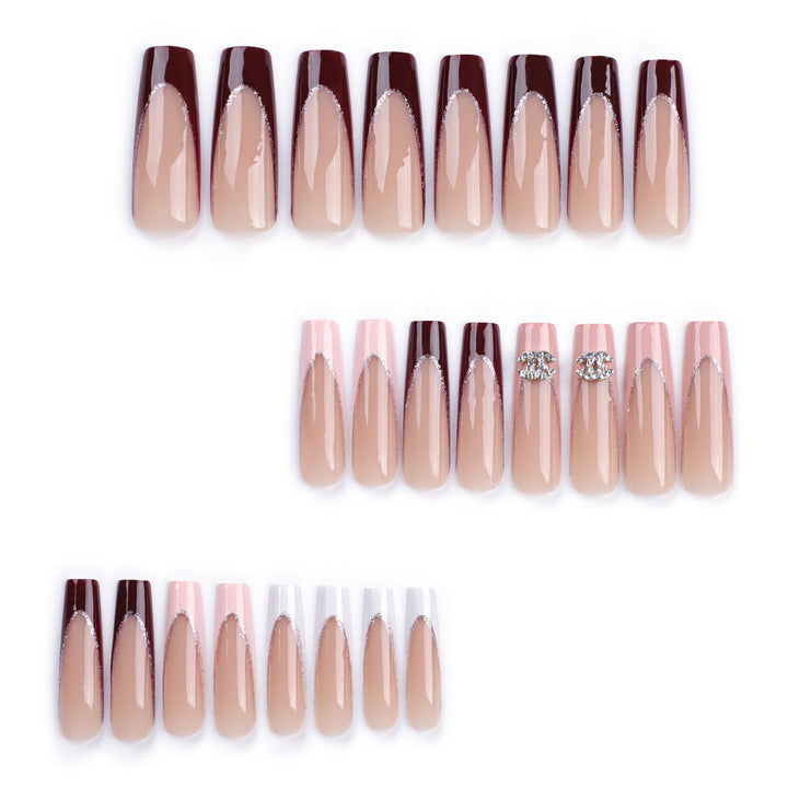 Artistic Nail Extensions with Glitter Decorations Kalsten