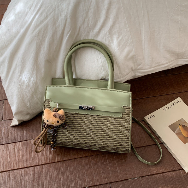 Elegant Woven Handbag with Detachable Strap