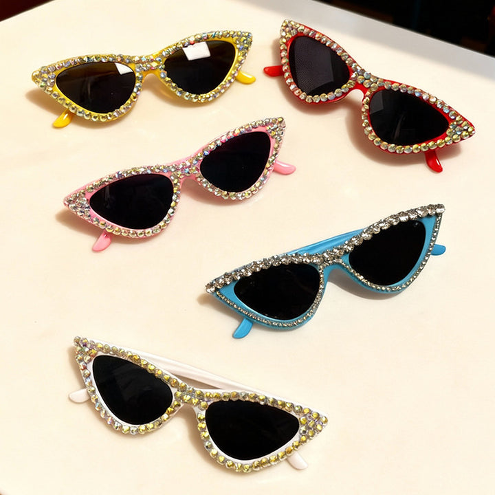 Glamorous Rhinestone-Accented Cat-Eye Sunglasses Kalsten