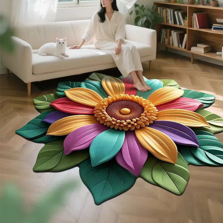 Floral-Themed Memory Foam Area Rug Kalsten