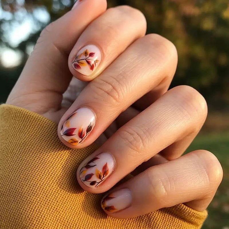 Artistic Autumn Leaf Press-On Nail Set kalsten