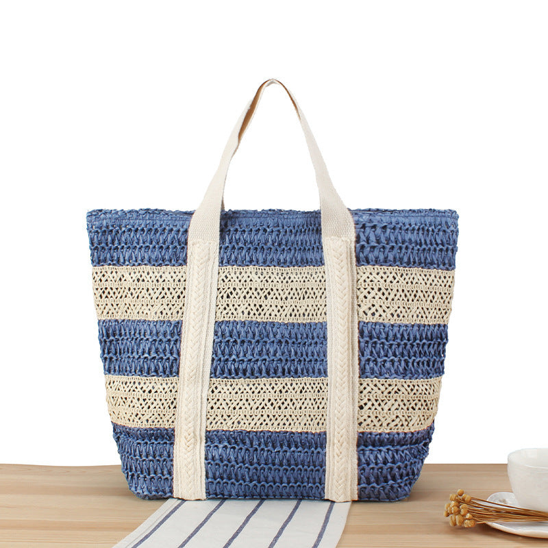 Shopping basket in modern wicker design with sturdy carrying handles Kalsten