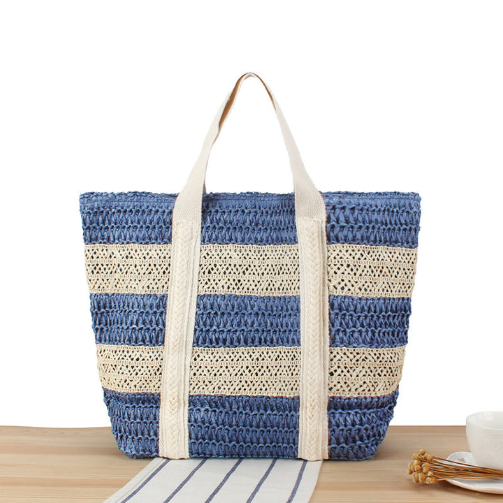Shopping basket in modern wicker design with sturdy carrying handles Kalsten