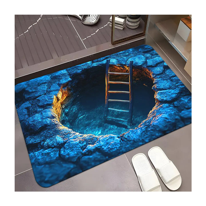 3D Brick Pattern Optical Illusion Bath Mat Kalsten