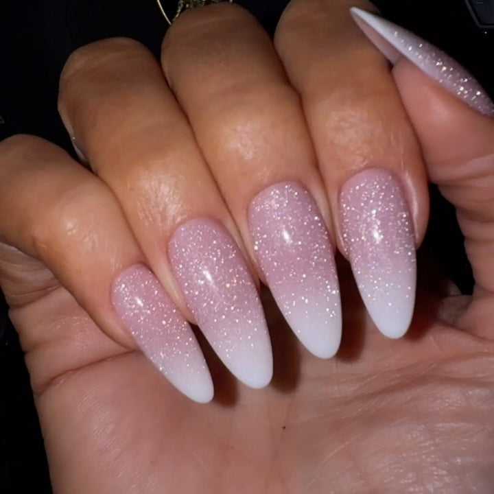 Glamorous Ombre Glitter Nail Extensions Kalsten
