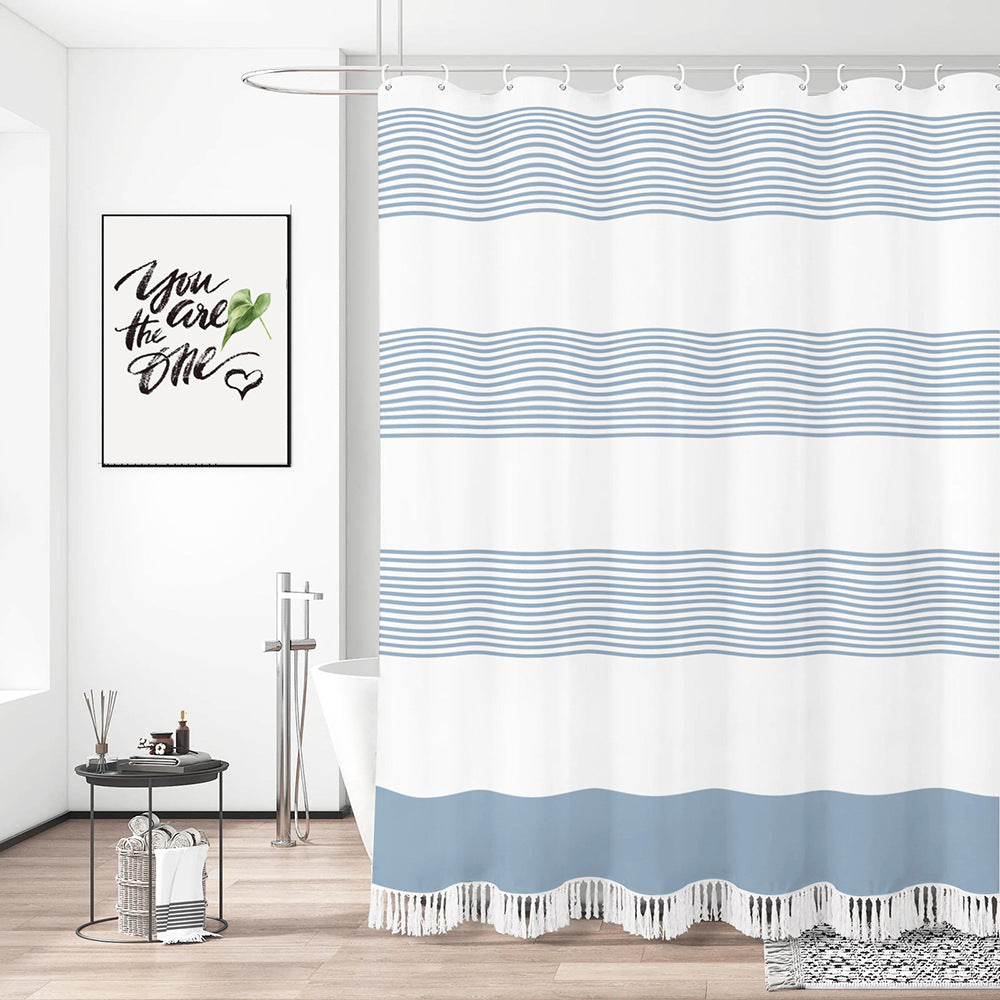 Coastal Wave Pattern Shower Curtain Kalsten