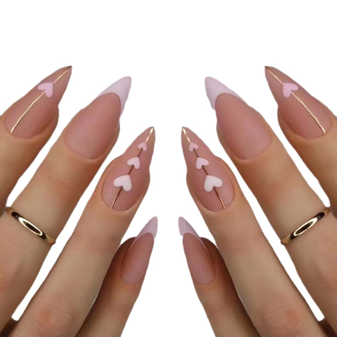Heart-Inspired Elegant Nail Art Kalsten